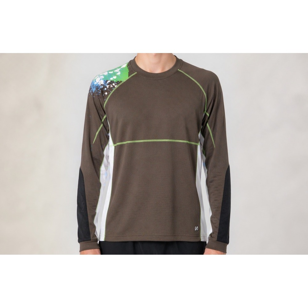Salomon Sport Active Mens Top Trail Graphic Detail Outdoor Panel Athletic SZ L